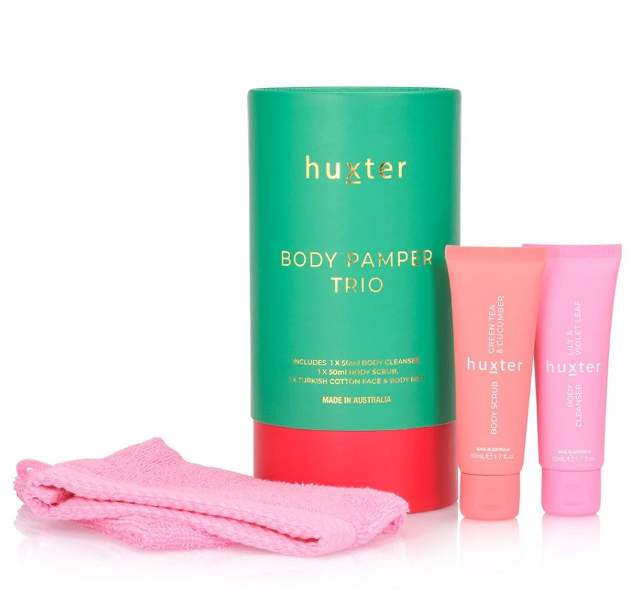 BODY PAMPER TRIO - EMERALD GREEN WITH BRIGHT PINK