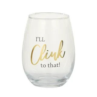 NOVELTY GLASS TUMBLER - I'LL CLINK