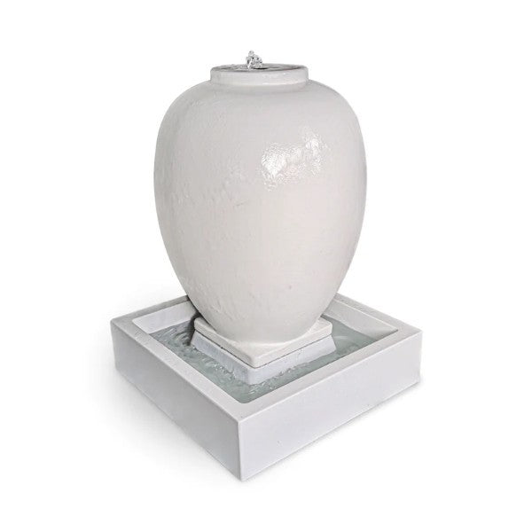 SANTORINI URN WATER FEATURE WHITE SMALL